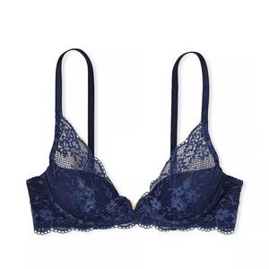 Victoria’s Secret Navy Floral Plunge Bra - Size 44C